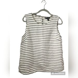 100% Linen Ellen Tracy Striped Tank Sz. L